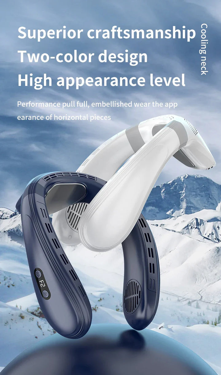 Portable Neck Fan 5200mAh – Rechargeable Wearable Semiconductor Cooling Fan, Personal Outdoor Neck Air Conditioner | Kalsten