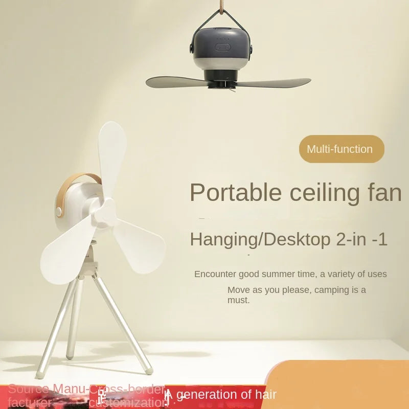 Portable Wireless Mini Ceiling Fan – USB Fan with Remote Control, Stand, Night Light for Home, Outdoor & Camping | Kalsten