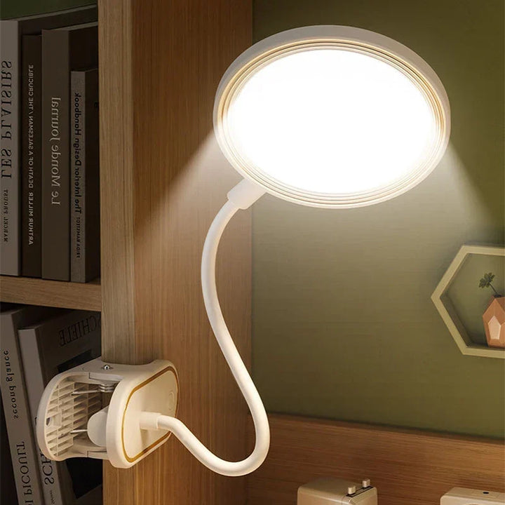 ClipLuma LED Table Lamp | USB Rechargeable | 3 Brightness Levels | Eye-Friendly | With Clip Mount | Kalsten