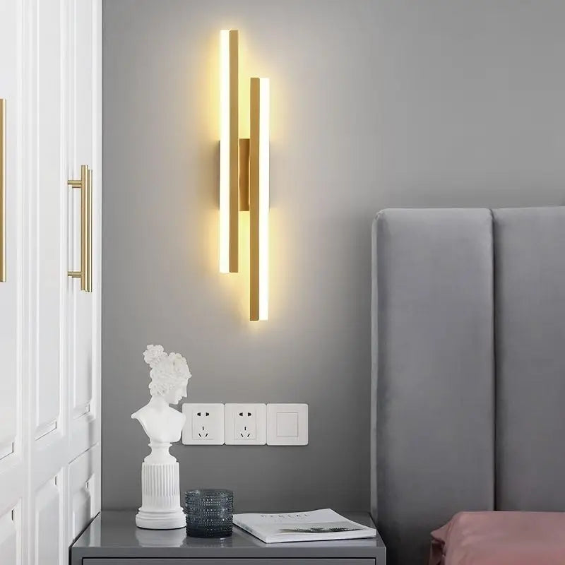 Modern LED Wall Lamp: Black/Gold Acrylic Room Decoration Light | Kalsten