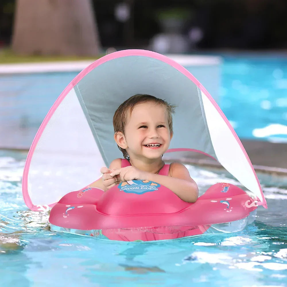 Kalsten | Solaboo Baby Swim Ring | With UV Canopy & Support | Inflatable & Safe | From 6 Months