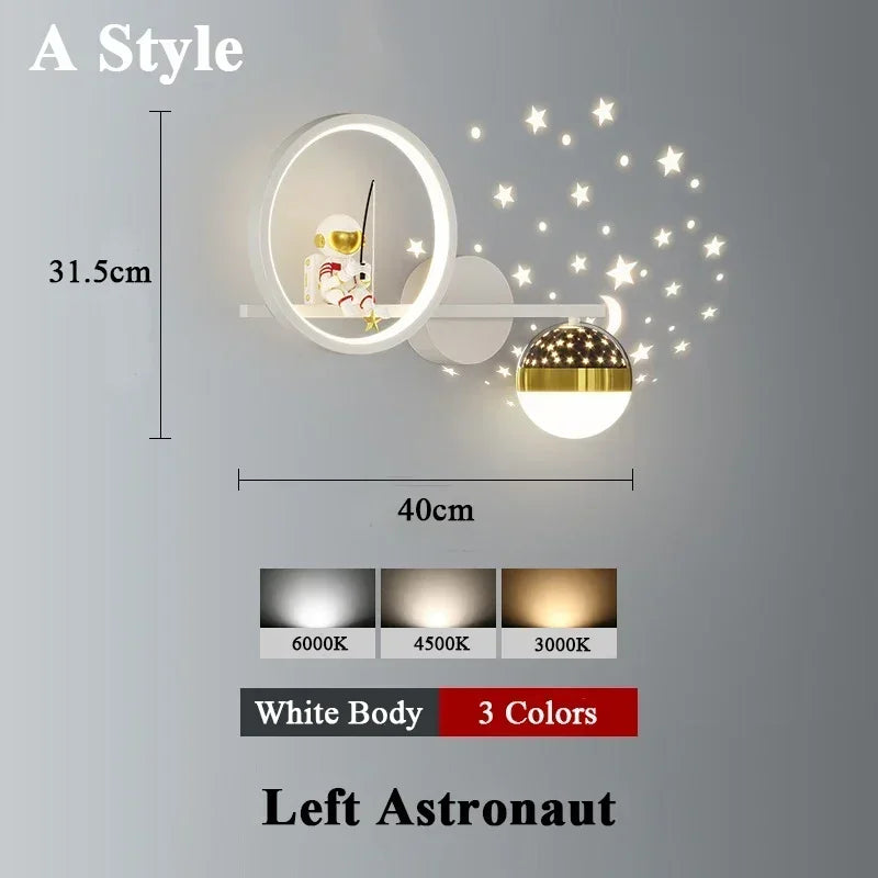 Astronaut Star Projector Wall Lamp for Children's Living Room | Kalsten