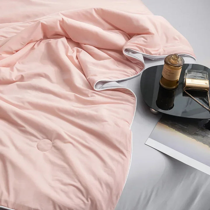 Air Condition Summer Comforter — Pure Color Ice Silk Cooling Blanket, Lightweight & Smooth Twin/King Size Quilt | Kalsten