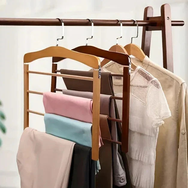 Wooden Clothes Hanger Space Saving with Sturdy Metal Hook | Kalsten