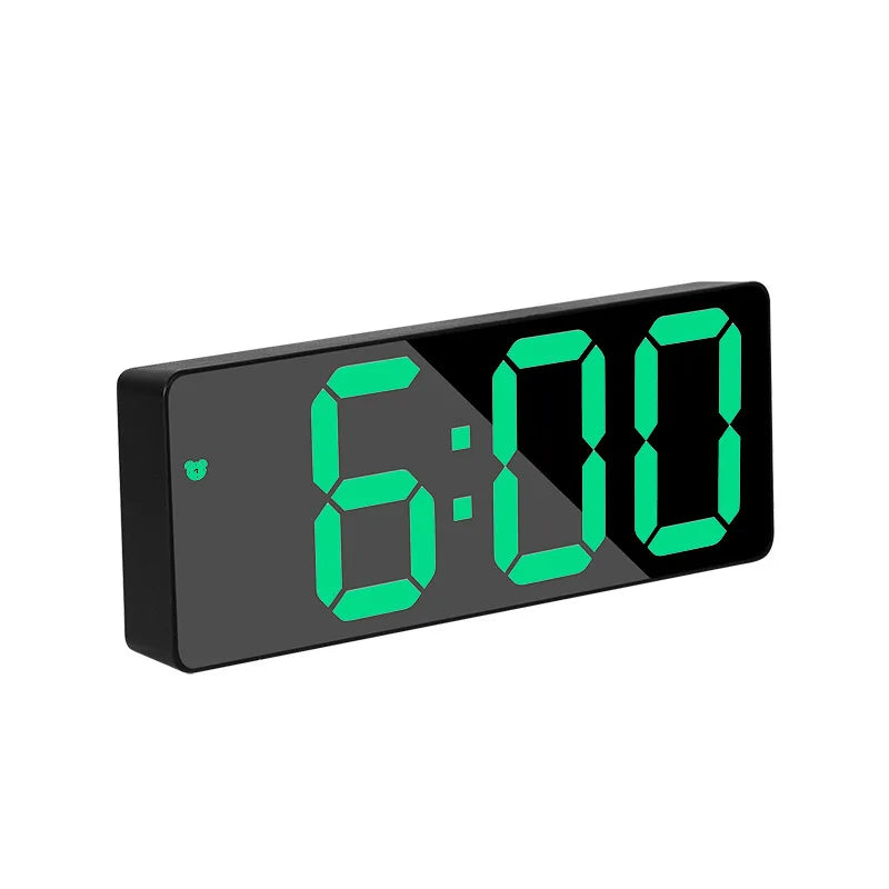 Modern Electronic Mirror Alarm Clock with LED Display, Alarm Function and Temperature Display – Stylish Digital Clock for Bedroom and Office | Kalsten