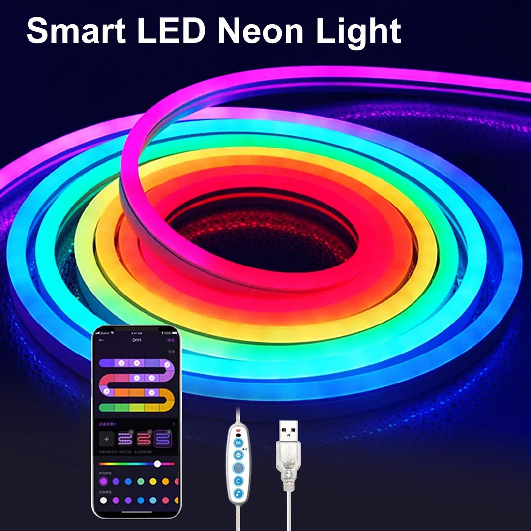 LED RGB Strip - Neon Ambient - Music Synchronization - USB - TV and Bedroom Decoration | Kalsten