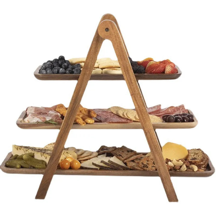 3-Tier Wooden Cake Stand – Farmhouse Serving Platter