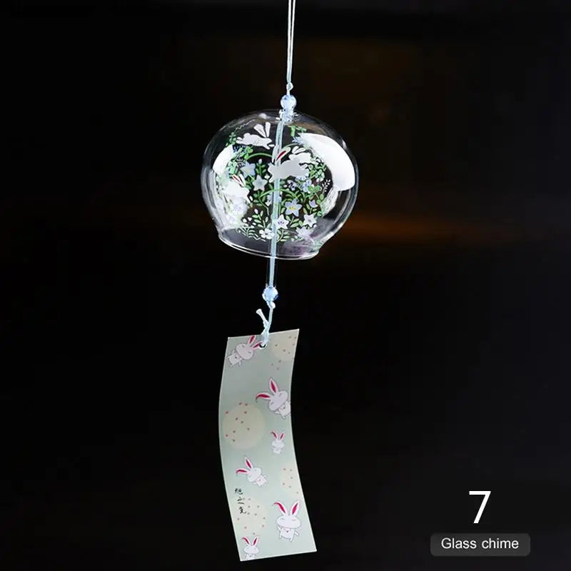Yumeko Glass Wind Chime | Japanese Style | Handmade | Clear Sound | Decorative Pendant