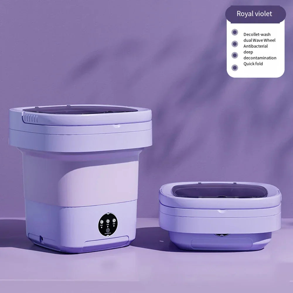 Compact Folding Ultrasonic Travel Laundry Washing Machine | Kalsten