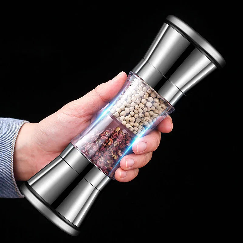 Kalsten | 2-in-1 Spice Mill SPICURA DuoMill | Stainless Steel Double Mill for Salt & Pepper | Manual & Stylish