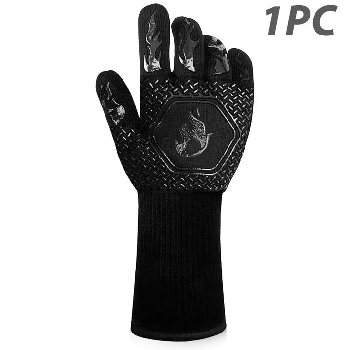 Kalsten | ThermaGrip Heat Resistant Grill Glove | Silicone & Cotton | Non-slip & fireproof up to 800 °C | For Grill, Oven & BBQ | 1 Piece