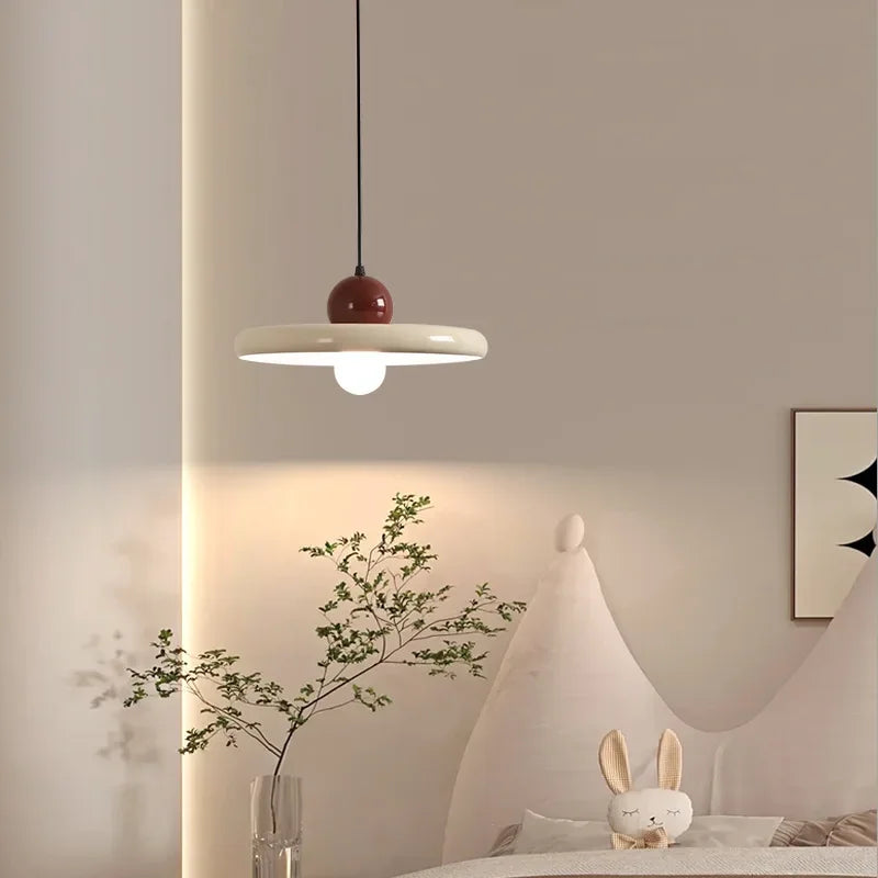 Nordic Cream Flying Saucer Pendant Light – Modern LED Light for Living Room, Bedroom, and Restaurant, 20/30cm | Kalsten