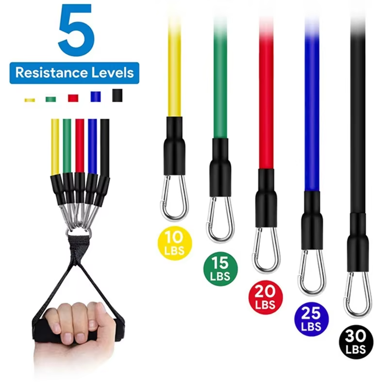 Kalsten | 11-Piece TPE Resistance Band Set with Handles, Door Anchor, Ankle Straps, Carry Bag