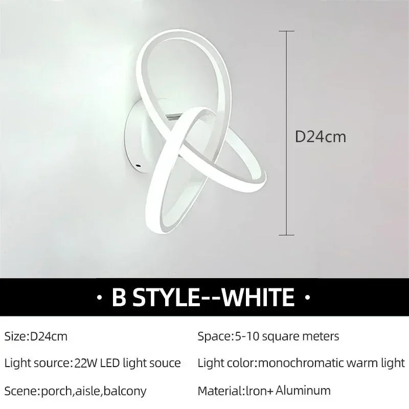 Modern LED Wall Lamp – Trefoil Black & White Ceiling Light for Bedroom, Living Room, Corridor, and Study with Remote Control and Dimmable Options | Kalsten