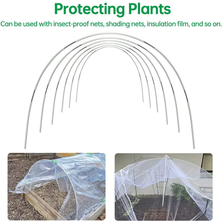 Kalsten | Plantura FlexGrow Garden Arch Set made of fiberglass | DIY Plant Tunnel for raised beds & cold frames | Rustproof & Reusable | Including connectors