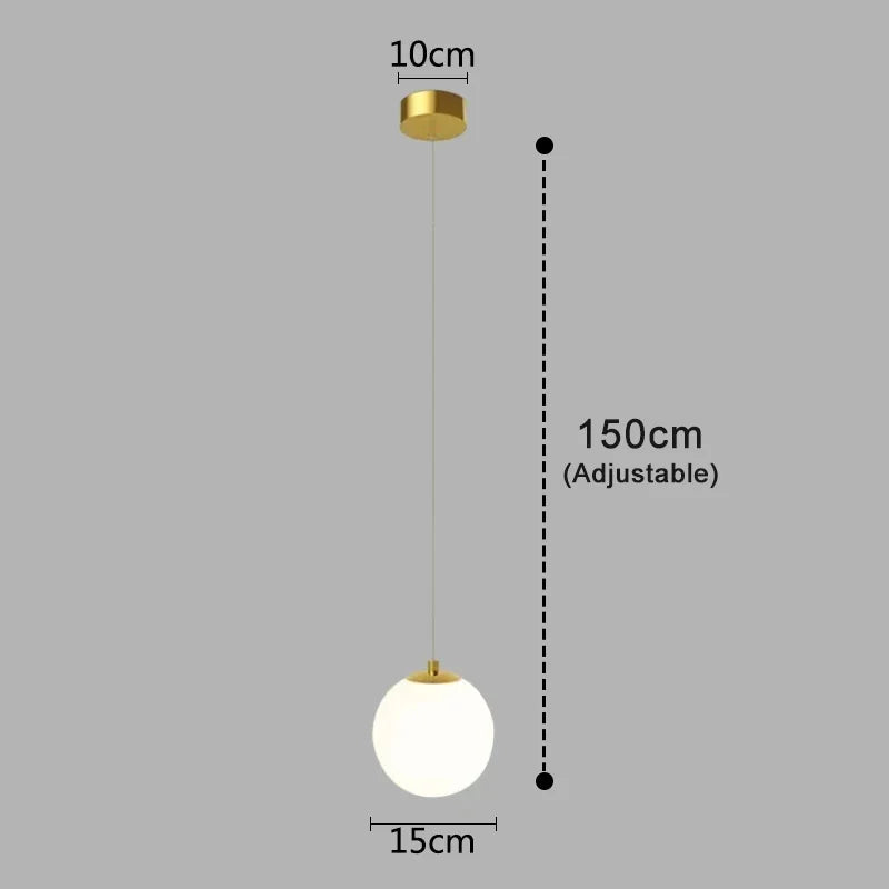 Modern Glass LED Pendant Light – Nordic Style Hanging Lamp for Living Room, Bedroom, Restaurant, and Bar, 220V AC, Indoor Lighting Fixture | Kalsten