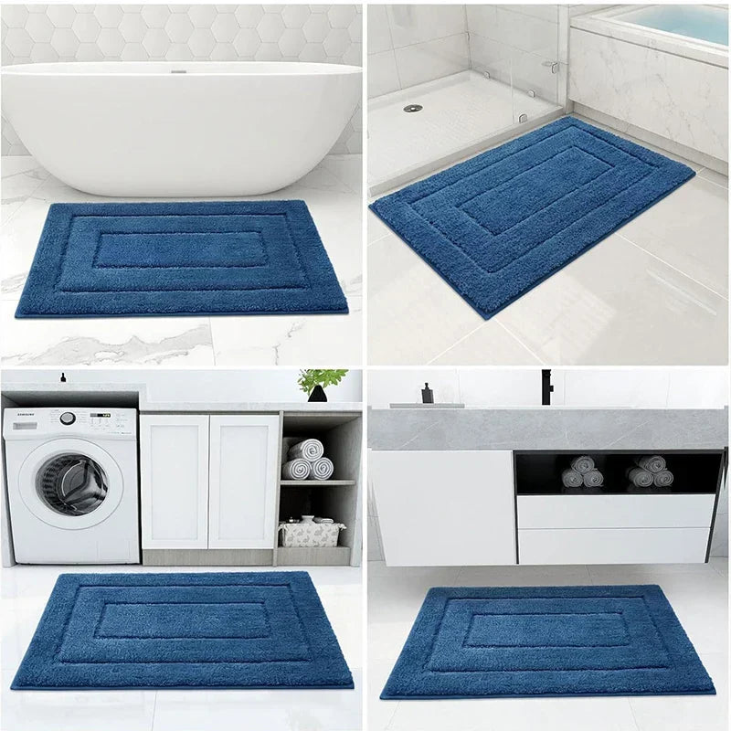 Bathroom Mat Microfiber Non-Slip – Double Layer Bath Mat | Highly Absorbent & Soft | Comfort Doormat | Kalsten