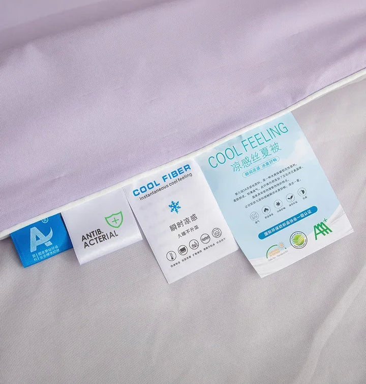 Air Condition Summer Comforter — Pure Color Ice Silk Cooling Blanket, Lightweight & Smooth Twin/King Size Quilt | Kalsten