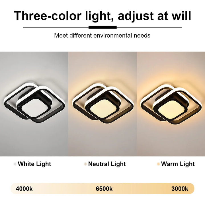 Modern LED Aisle Ceiling Light – 2-Ring Surface-Mounted Lighting Fixture for Hallway, Balcony, and Indoor Spaces | Kalsten
