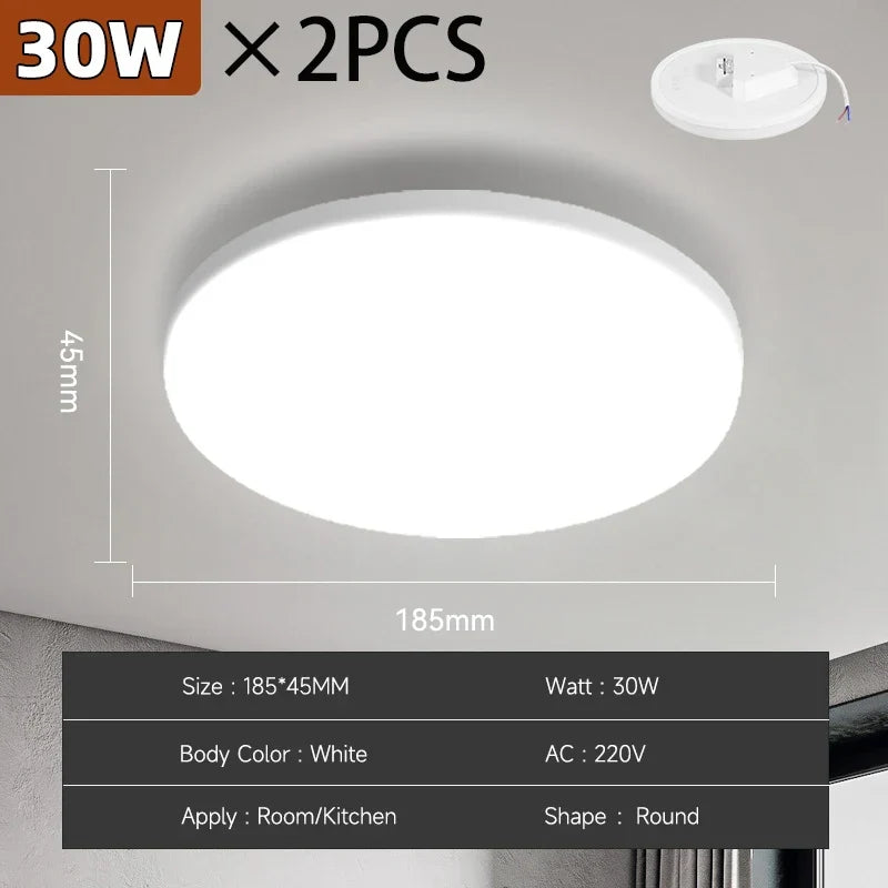 Modern LED Ceiling Lamp – 18W/30W/40W/72W Round Ceiling Light for Living Room, Bedroom, Kitchen, and Bathroom | Kalsten