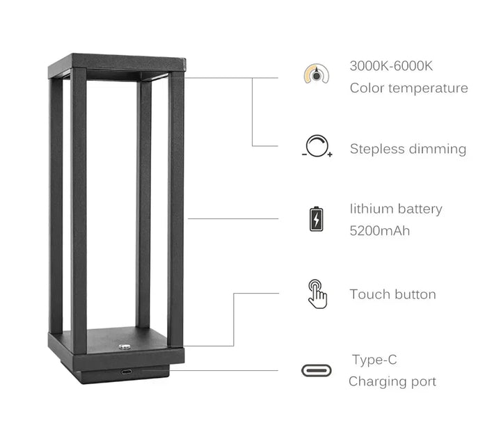 Modern Rechargeable LED Table Lamp – European Design for Restaurants, Hotels, and Home Decor | Kalsten
