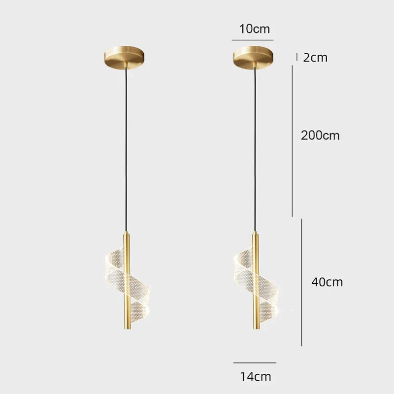 Nordic LED Pendant Light – Modern Hanging Lamp for Living Room, Bedroom, Dining Table, and Aisle – Gold Acrylic Shade, Indoor Home Decoration | Kalsten