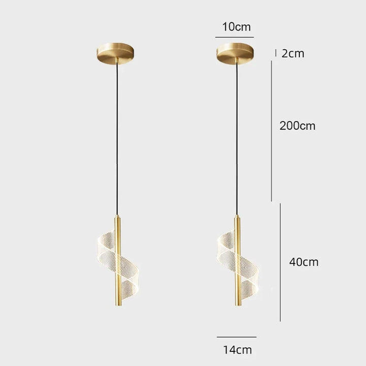 Nordic LED Pendant Light – Modern Hanging Lamp for Living Room, Bedroom, Dining Table, and Aisle – Gold Acrylic Shade, Indoor Home Decoration | Kalsten