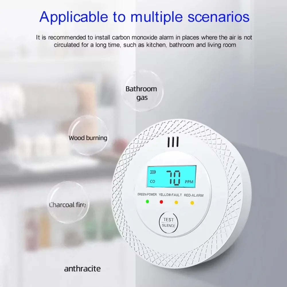 VeiligWoon CO and Smoke Detector – Wireless with LCD Screen and Alarm | Kalsten