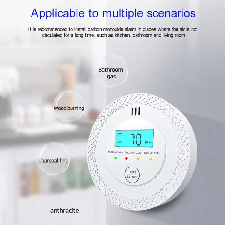 VeiligWoon CO and Smoke Detector – Wireless with LCD Screen and Alarm | Kalsten