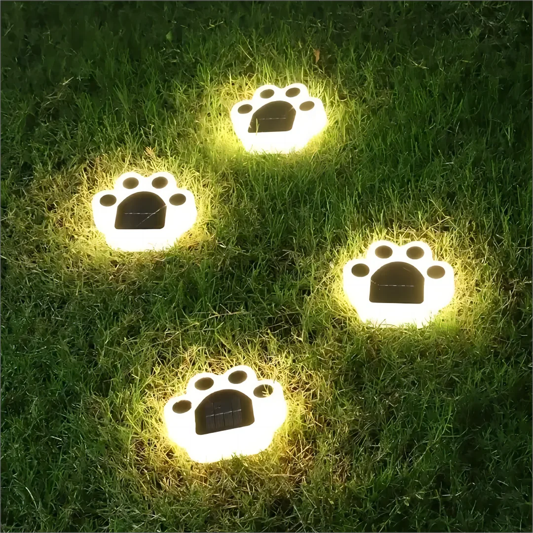 Glowing Paw LED Solar Pathway Outdoor Lights | Kalsten