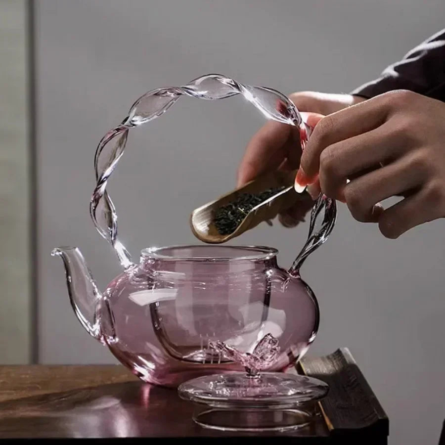 Kalsten | Floral Lid Design Tea Infuser Glass Teapot