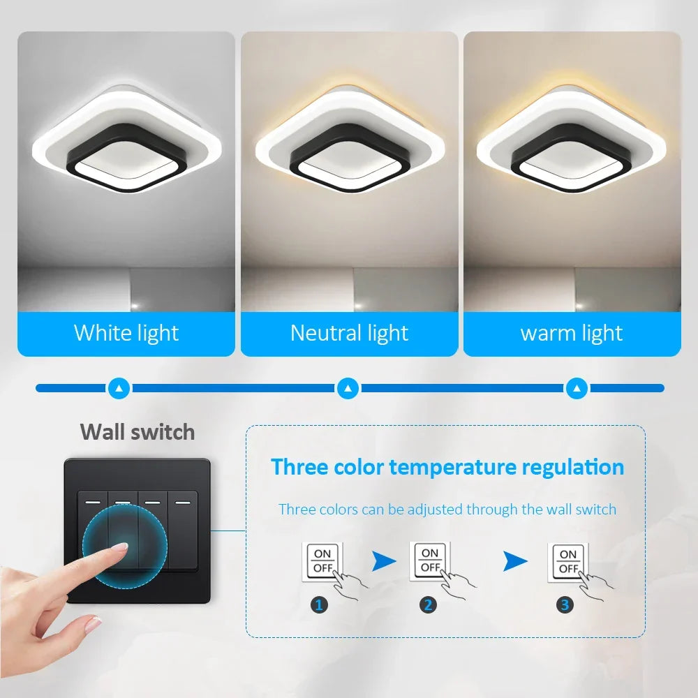 IRALAN Modern LED Ceiling Lights - Square Lighting Fixture for Bedroom, Kitchen, Aisle, Corridor | Kalsten