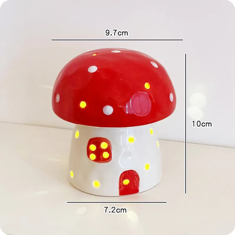 Dreamy Mushroom Shape Ceramic Bedside Lamp | Kalsten