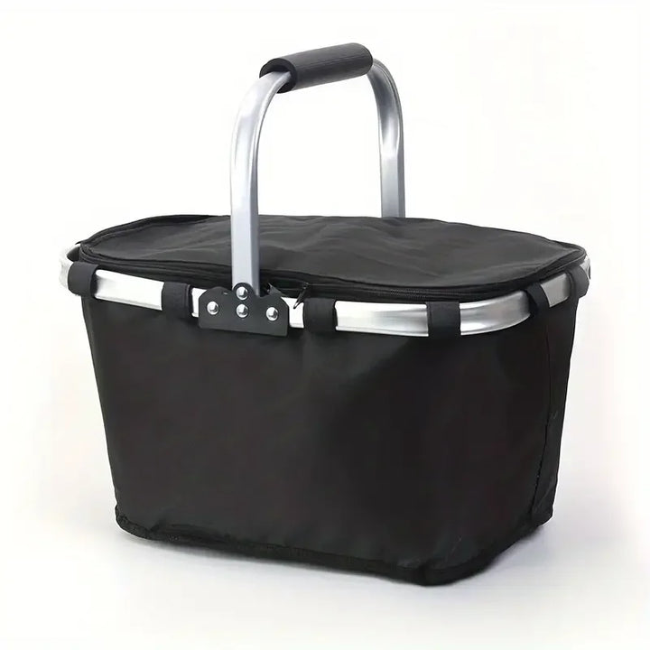 Kalsten | ThermaTrip Folding Basket | Insulated Picnic Basket with Aluminum Foil & Carry Handle | 3-fold Foldable | For Outing, Park, Shopping & Travel
