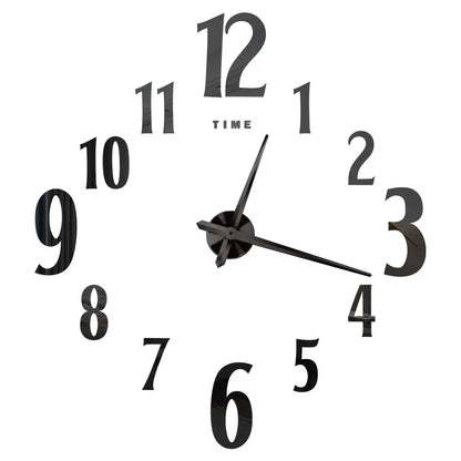 Large DIY 3D Mirror Acrylic Wall Clock for Kitchen, Dining Room, Living Room | Skanto