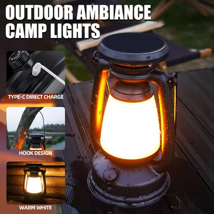 Nostalux Retro Lantern | LED Table Lamp with Remote Control | Rechargeable & Decorative | For Home, Camping & Bar | Kalsten