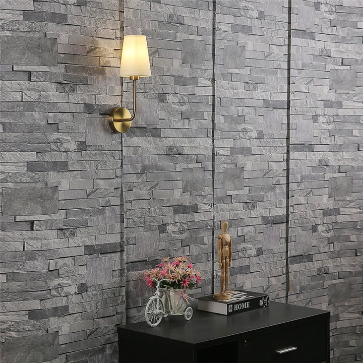 Nordic Minimalism LED Wall Lamp – Modern Linen Lampshade for Living Room, Bedroom, and Stairway Decor | Kalsten