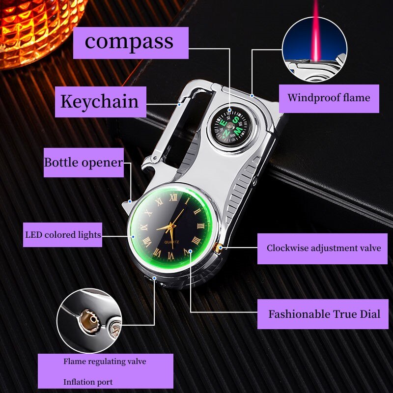 Compass Fire Camping Windproof Lighter Watch | Kalsten