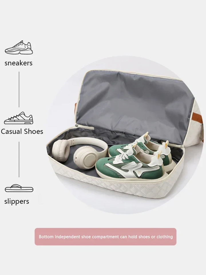 Kalsten | Travessia Travel Bag with Shoe Compartment | Large Capacity & Argyle Design | Nylon Weekender for Sports, Short Trips & Everyday Use