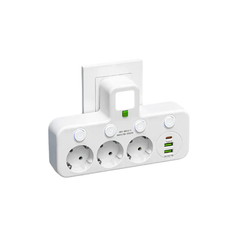 Brehn | VOLTRIQ ProLine Power Strip with Multiple Outlets, USB Type-C and Surge Protection