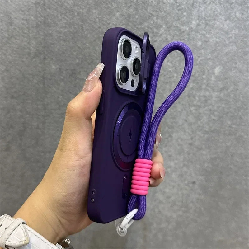 Kalsten | Magnetic Soft Wrist Bracket Lens Cover iPhone Case