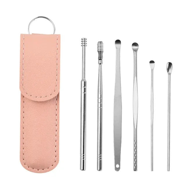 Kalsten | Stainless Steel Ear Wax Remover 6-piece Cleaning Tool Set