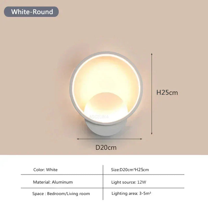 Minimalist LED Wall Lamp | Round & Square Sconces | Kalsten