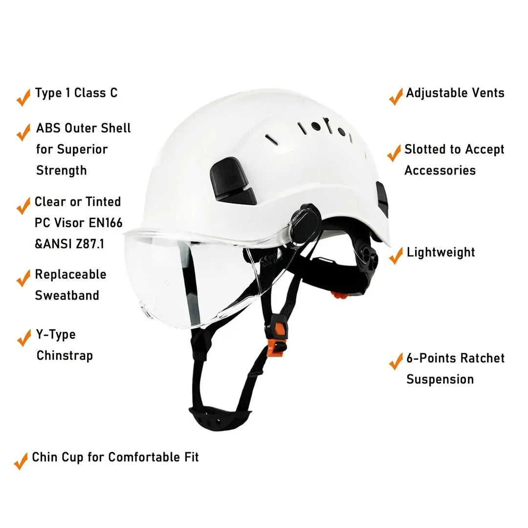 Kalsten | CE ABS Safety Helmet with Goggles & Visor – SafeGuard