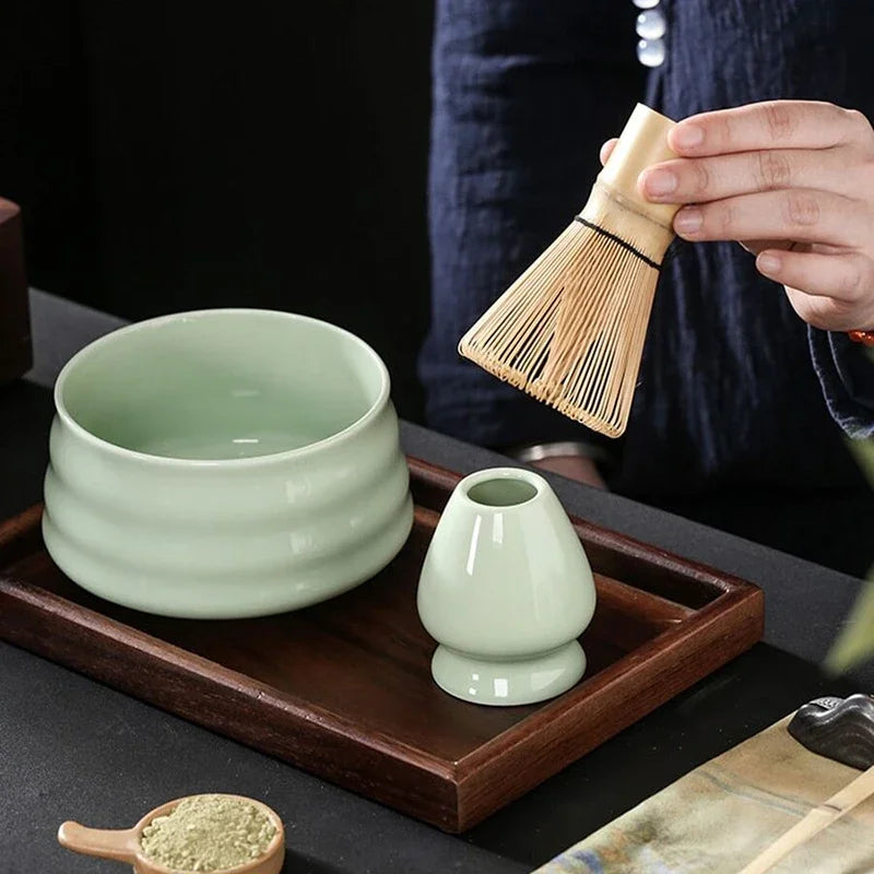 Matcha Set Green Size One Size Bamboo Ceramic-2
