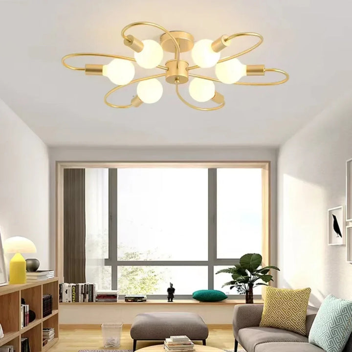 Modern LED Ceiling Lights - Industrial Iron Black/Golden Nordic Minimalist | Kalsten
