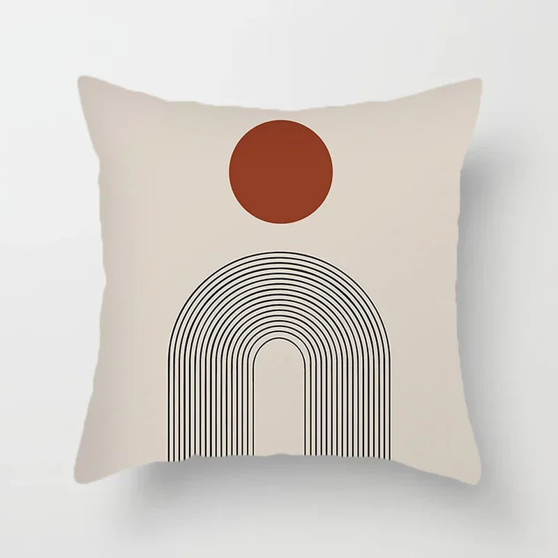 Aurum Cushion Cover - Modern Black-White Cushion Cover with Abstract Art Print Kalsten