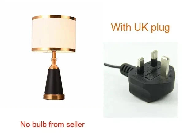 American Bedroom Bedside Table Lamp - Hotel Villa Guest Room Living Room Decorative Table Lamp Gold Iron LED Lamp | Kalsten