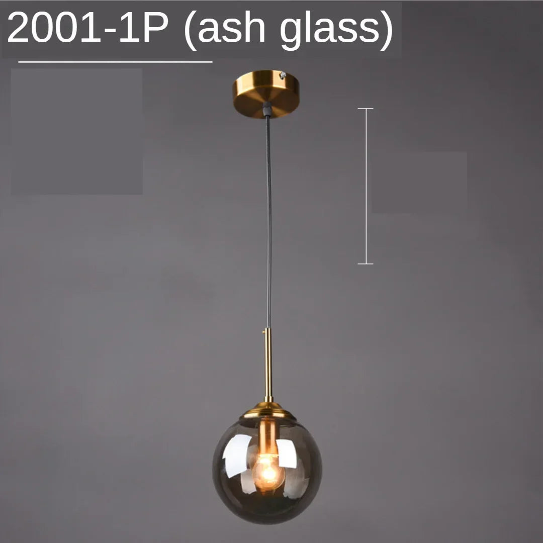 Modern Glass Pendant Lights for Bedroom Bedside Bathroom Hanging Lamp Ceiling Chandeliers Hotel Restaurant Decoration Ring | Kalsten