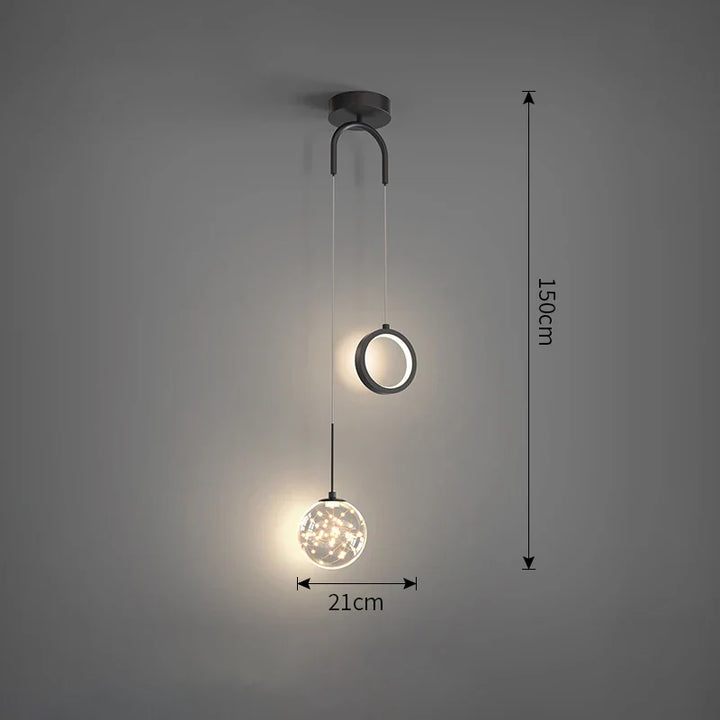 Modern LED Pendant Light – 2-Way Indoor Hanging Lamp for Living Room, Bedroom, Dining Table with Adjustable 3 Light Colors | Kalsten